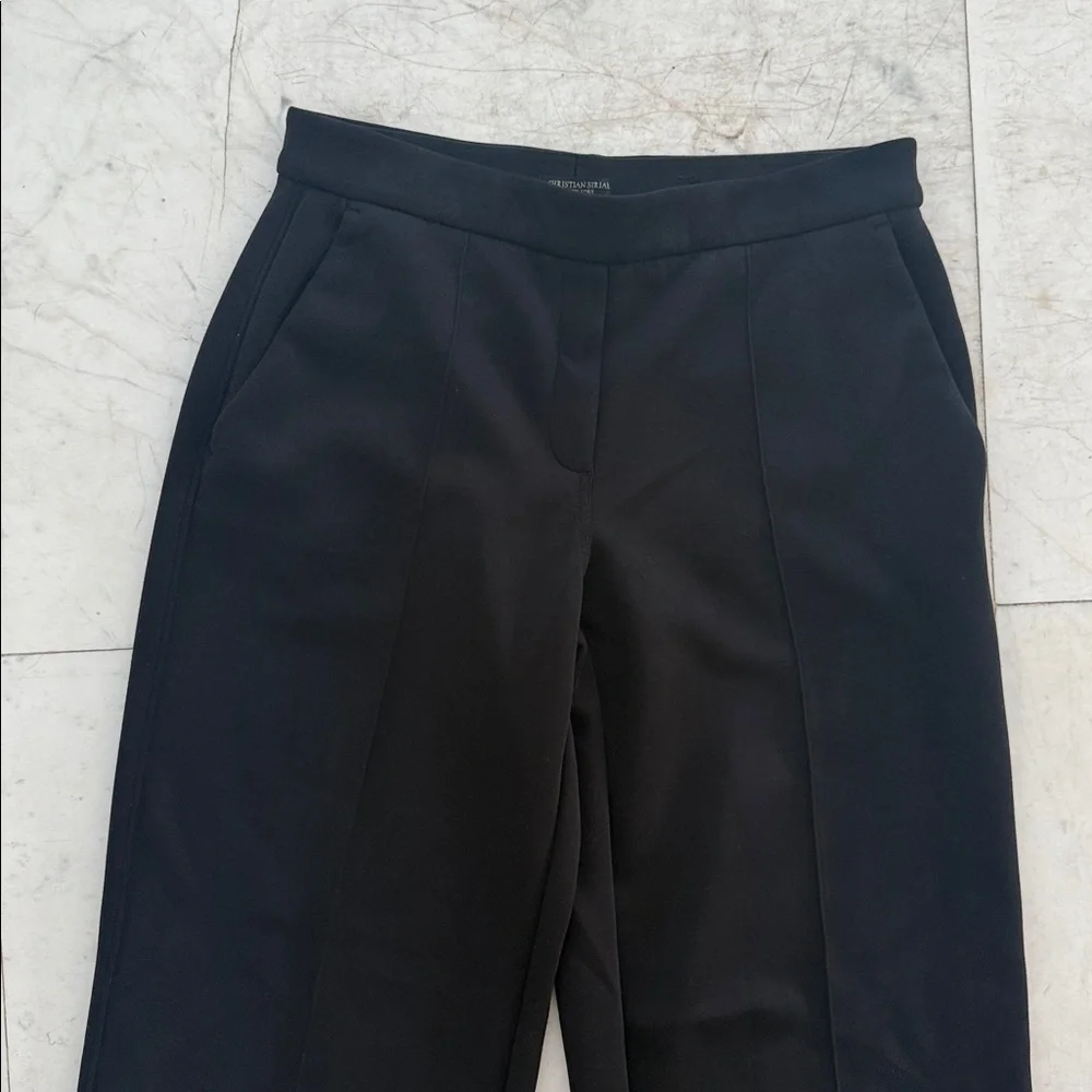 Christian Siriano Black Tailored Wide Trousers - Picture 2 of 3